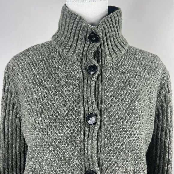 Lafayette 148 Olive Knit Cardigan Jacket Size S Wool Blend - Picture 2 of 14